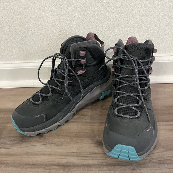 Hoka Kaha 2 GTX Gray Gore-Tex Mid Vibram Hiking Shoes 1123156COSH Women Sz9.5B